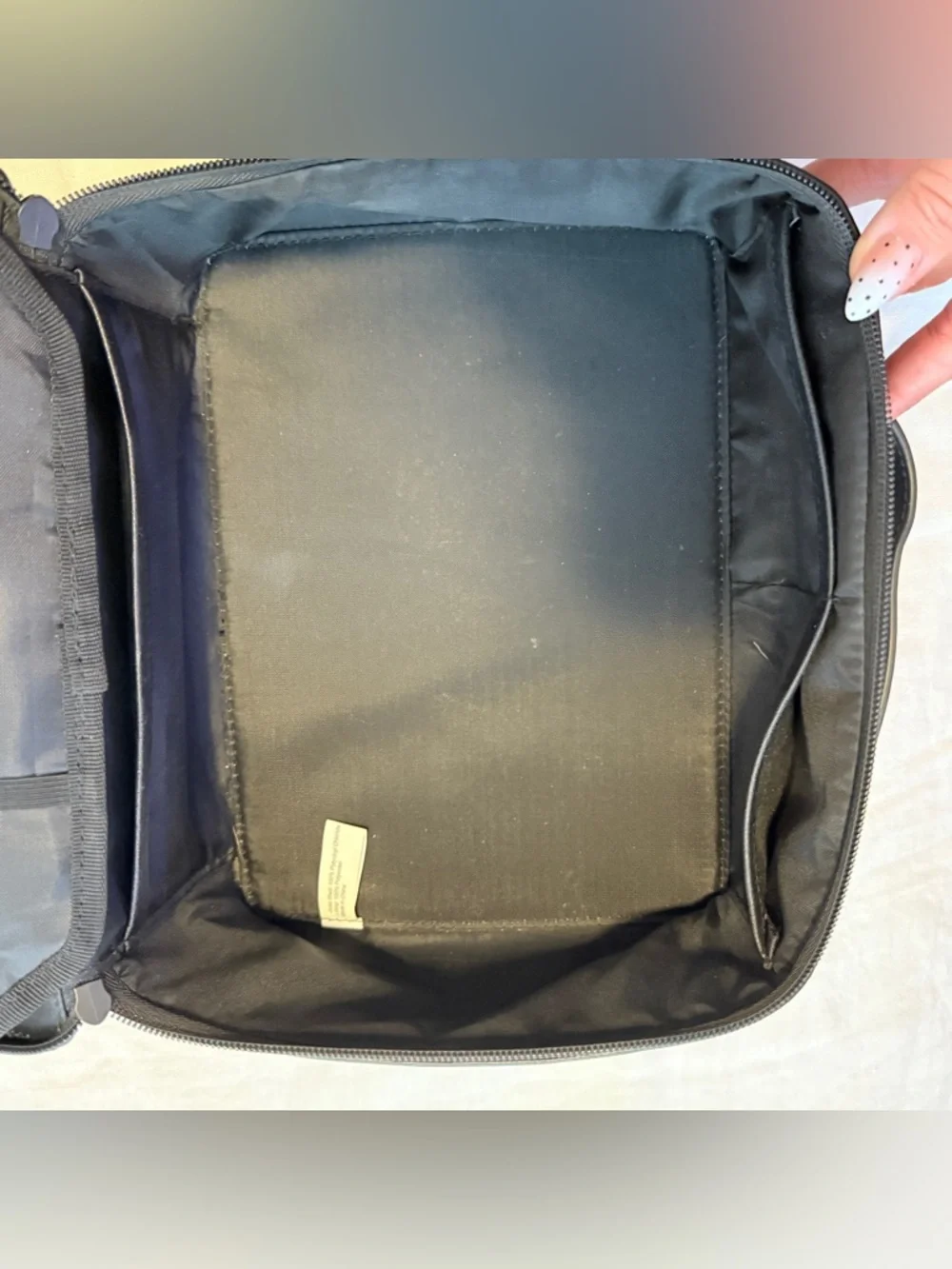 BEIS Black Structured Travel Cosmetic Case with Top Handle